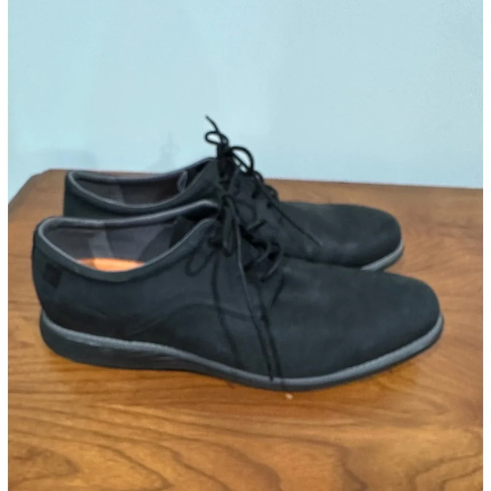 Rockport Garett Plain Toe Oxford Shoes Mens 13W Black Nubuck Leather CI5547